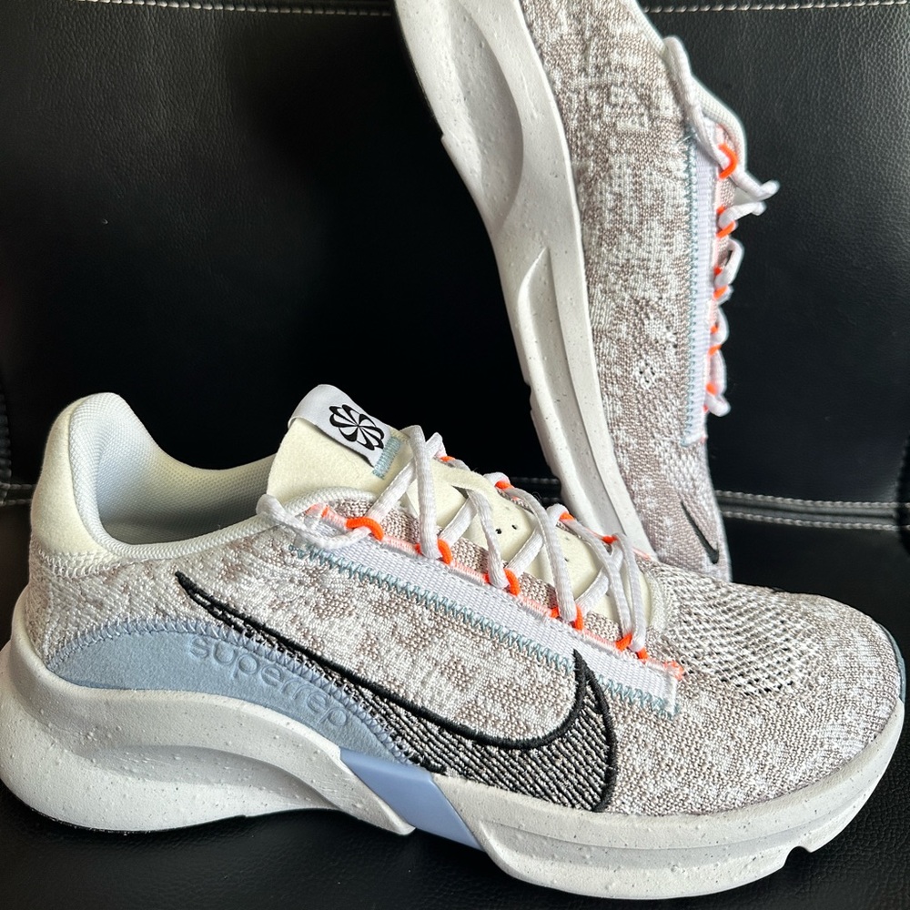 Womens Nike Superrep Go 3 MM FK Flyknit White Light Marine Shoes DH3393-100